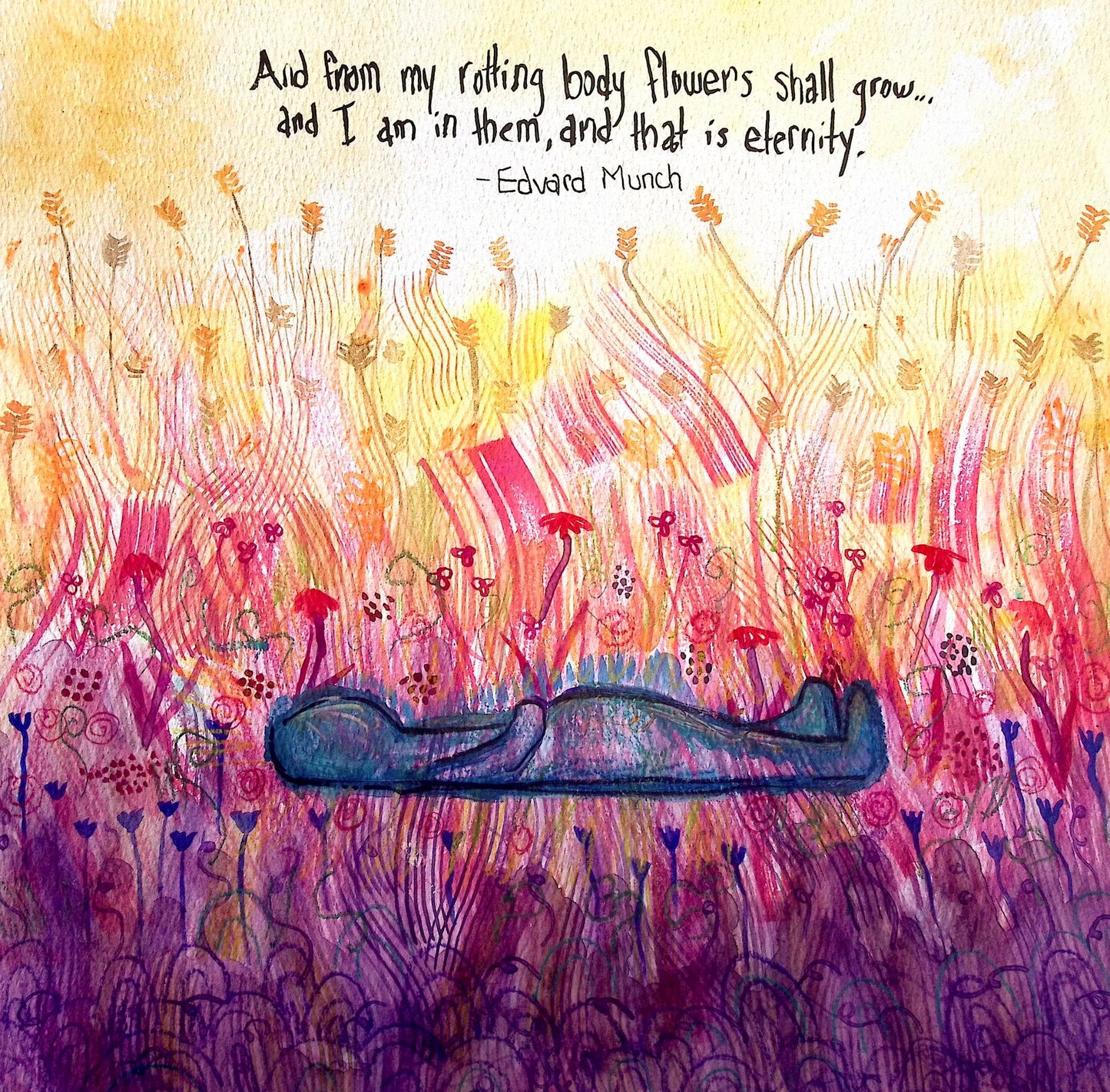 Original Painting, Flowers Will Grow (Sunlight)