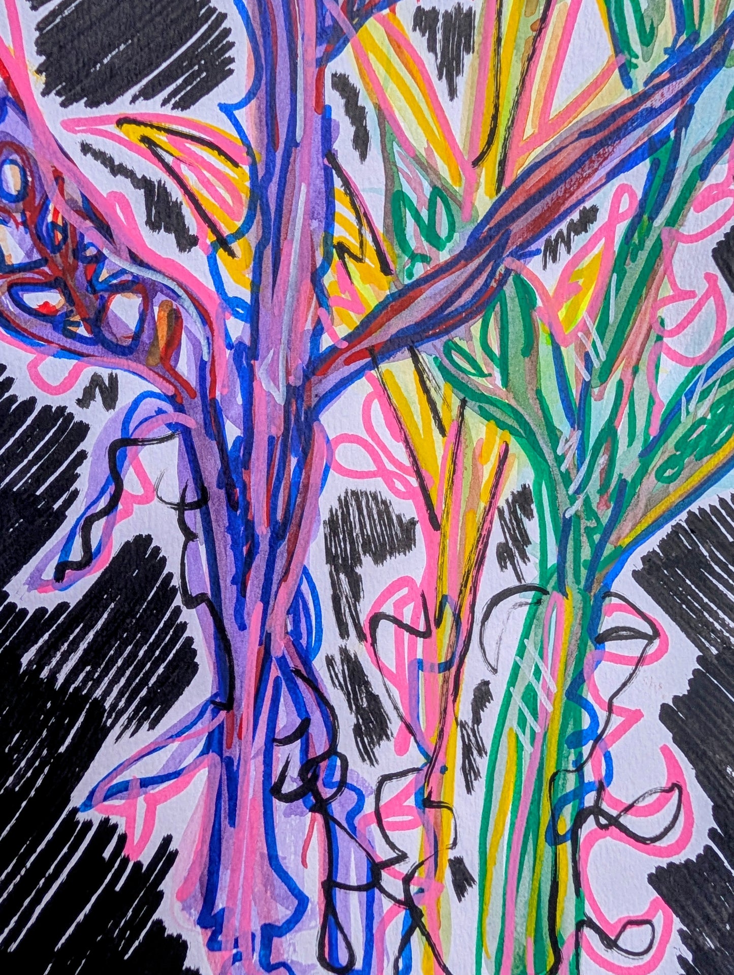 Cut Flowers 01 Mixed Media Painting
