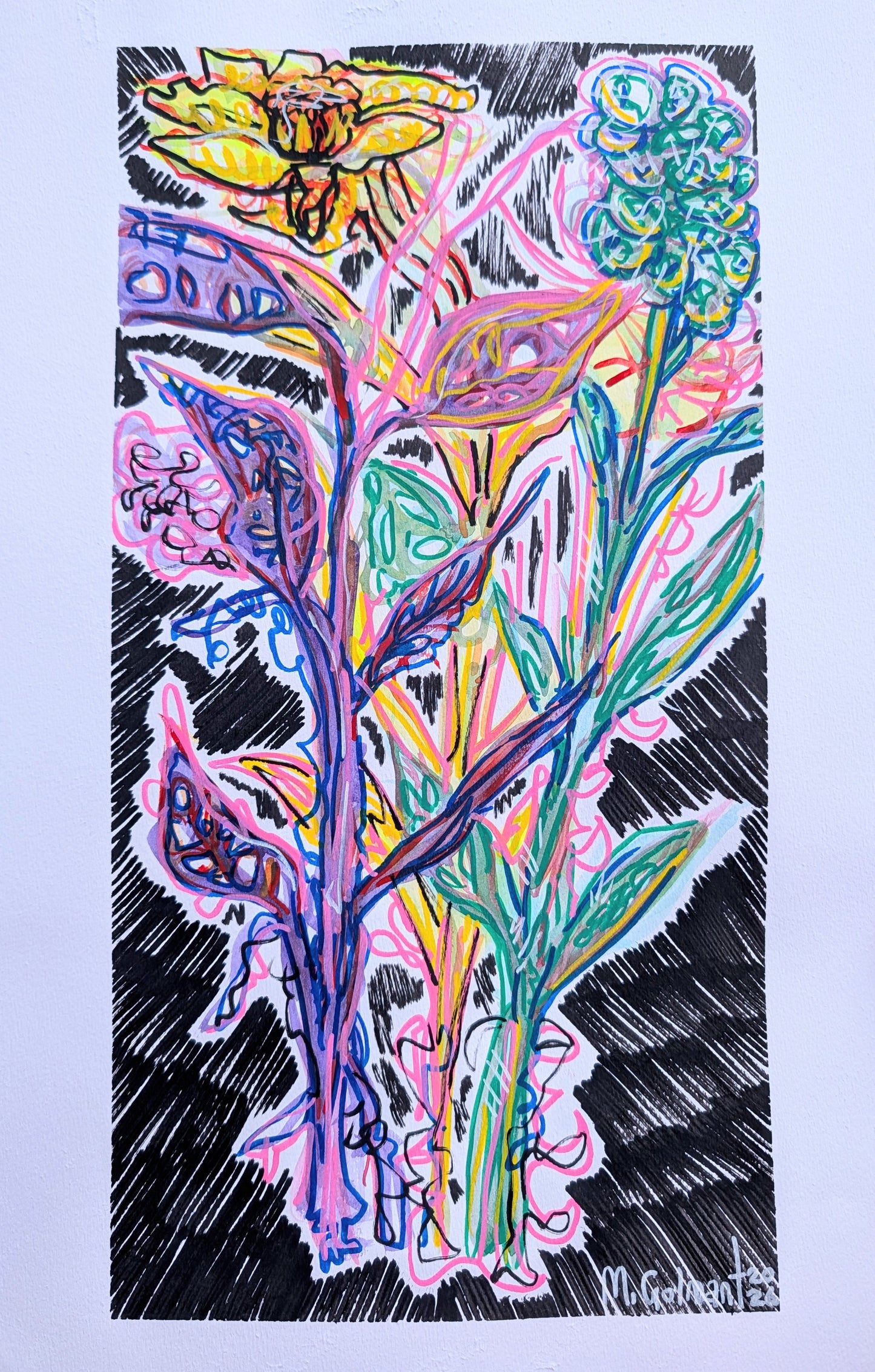 Cut Flowers 01 Mixed Media Painting