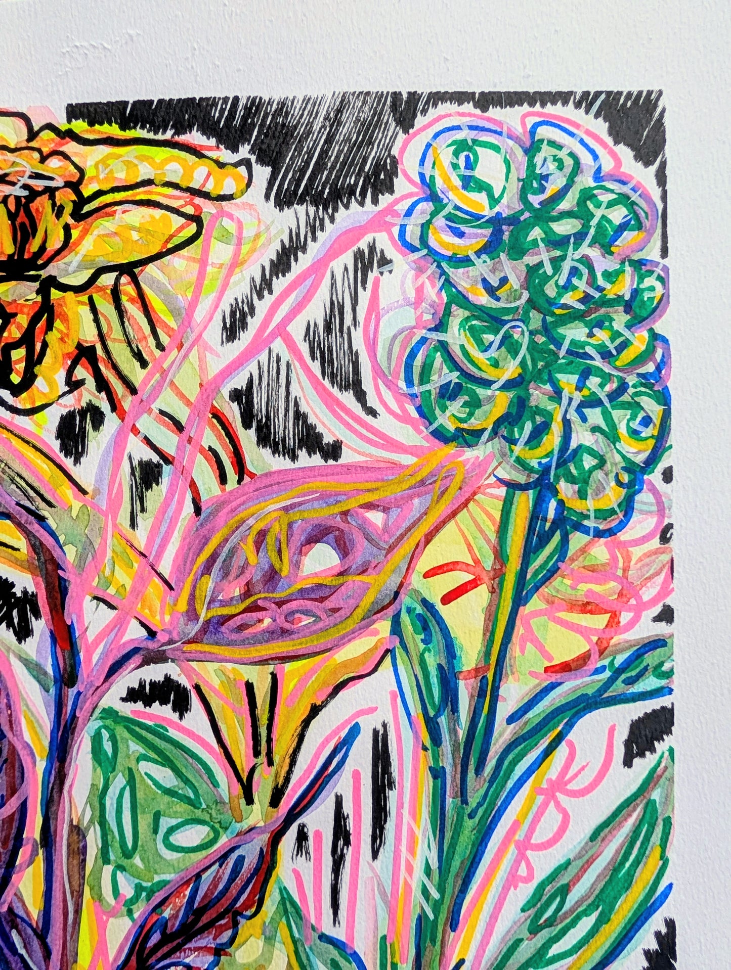 Cut Flowers 01 Mixed Media Painting